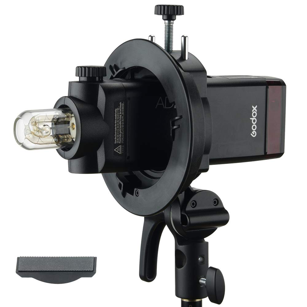 Godox S2 Support de Flash pour AD200Pro, AD200, AD400Pro, Godox V1 série, V1Pro série, V860III, TT685II, TT350, S-Type Support de Flash avec Bowens Monture