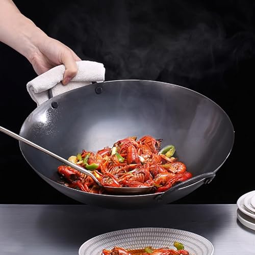 Wok de hierro fundido con doble asa, 50 cm miniatura 4
