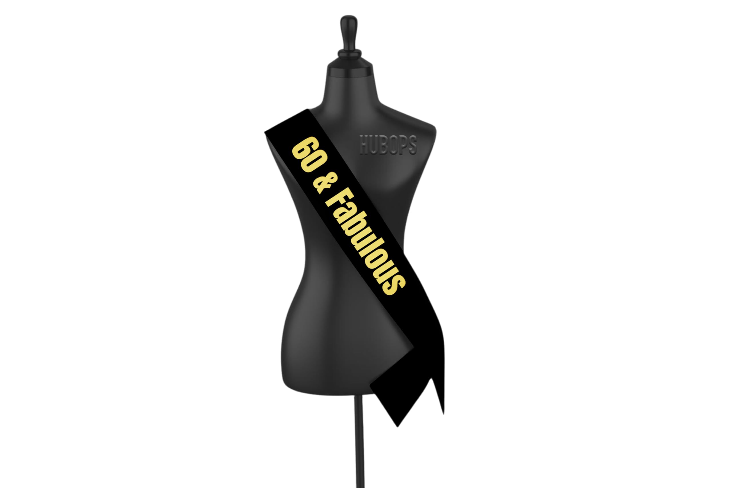 60 & Fabulous Sash Black with Golden Text for Birthday /60th Birthday Sash Party Decoration