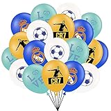 Soccer Theme Birthday Party Supplies, Real Madrid CF Theme Balloons for Party Decorations, Cristiano Ronaldo Birthday Party Favors