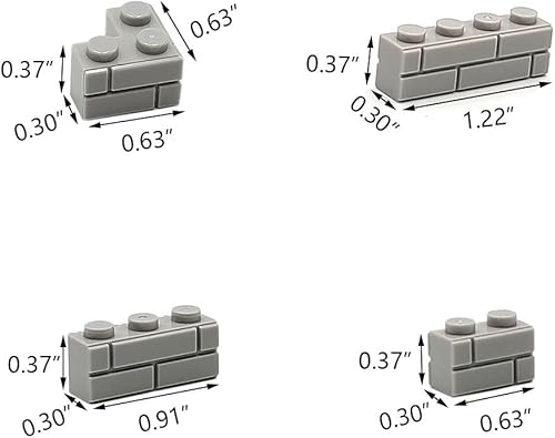 Miniatura 4 de 192 piezas de paredes de mampostería, ladrillos de construcción grises, piezas de botín, accesorios de bazar de ladrillo compatible con juguete