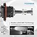 TECHMAX Mini H13 LED Headlight Bulbs,60W 10000Lm 4700Lux 6500K Cool White Extremely Bright 30mm Heatsink Base CREE Chips 9008 Hi/Lo Conversion Kit(of 2)