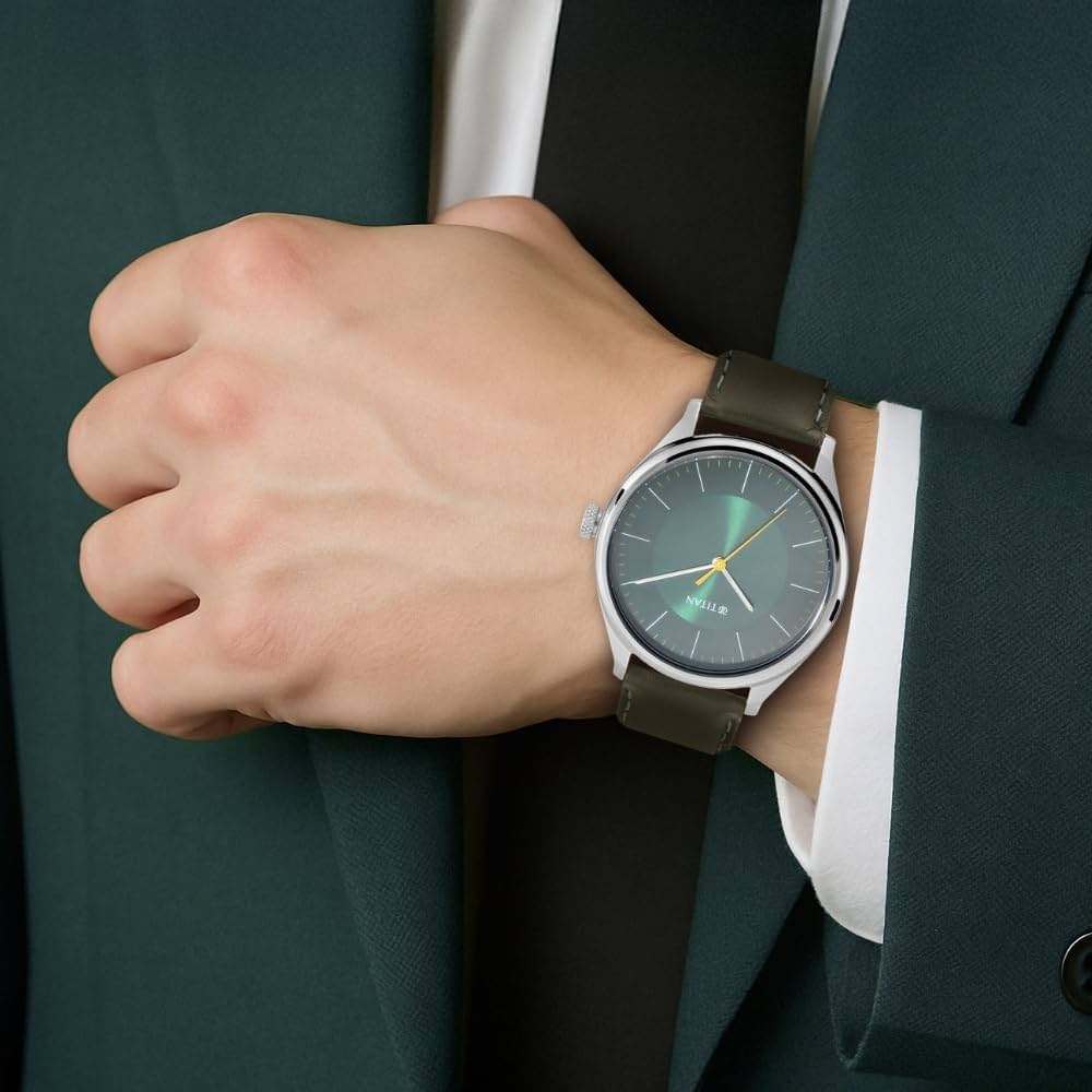 Titan Workwear Urban Edge Quartz Analog Green Dial Olive Green