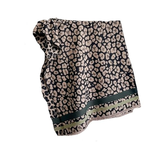 Écharpe léopard femme longue à franges pour automne hiver