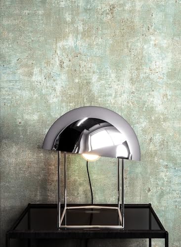 Newroom Vliestapete Grün Putzoptik Metallic Tapete Wohnzimmer – Ansicht 3