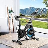 Bicicleta Ergométrica Spinning Magnética com Carcaça Transparente Fosca, Monitor Eletrônico, Volante de 5 kg, Suporta até 120 kg para Treino em Casa