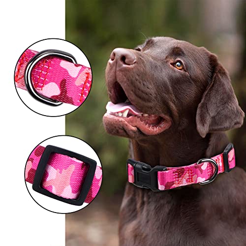 Rhea Rose Hundehalsband Sonderanfertigung Personalisierte weiche Halsbänder Pink Camo Medium