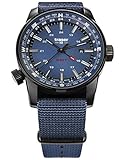 Uhrglas: Antireflex-Saphir traser H3 Herrenuhr Pathfinder GMT Blau 109034