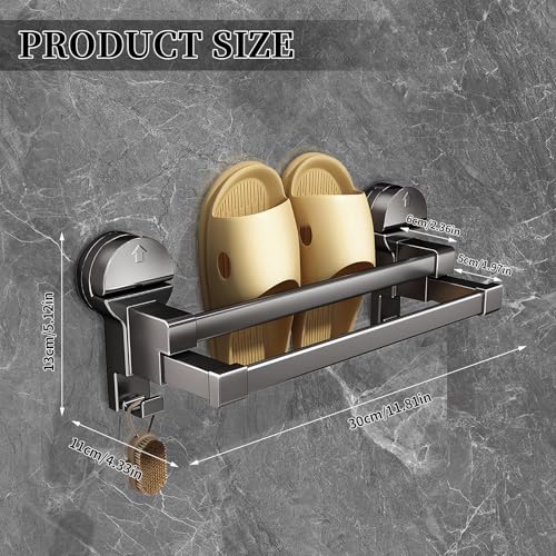 Étagère à chaussures murale extensible à ventouse sans perçage 2 pneus 30cm - 4
