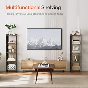 Hoobro5tierstorageladdershelfindustrialstyledisplayracksquarebookshelfwoodencornershelfeasytoinstallforlivingroomstudyroomandentrancerusticbrownandblackbf48cj01 Urban Country Home Decor Hoobro 5 tier storage ladder shelf industrial style display rack square bookshelf wooden corner shelf easy to install for living room study room and entrance rustic brown and black bf48cj01 urban country home decor