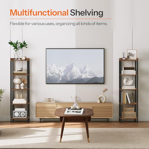 Hoobro5tierstorageladdershelfindustrialstyledisplayracksquarebookshelfwoodencornershelfeasytoinstallforlivingroomstudyroomandentrancerusticbrownandblackbf48cj01 Urban Country Home Decor Hoobro 5 tier storage ladder shelf industrial style display rack square bookshelf wooden corner shelf easy to install for living room study room and entrance rustic brown and black bf48cj01 urban country home decor