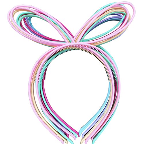 XIMA 12pcs Plastic Girls Headbands with Bunny Ears, Bows, and Par...