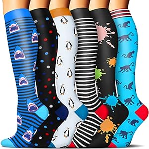 6 Pairs Compression Socks for Women & Men Circulation – Best Support for Nurses,Running,Athletic,Sports