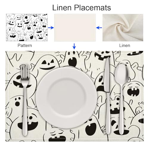 Set de table résistant à la chaleur en lin coton lavable rectangulaire