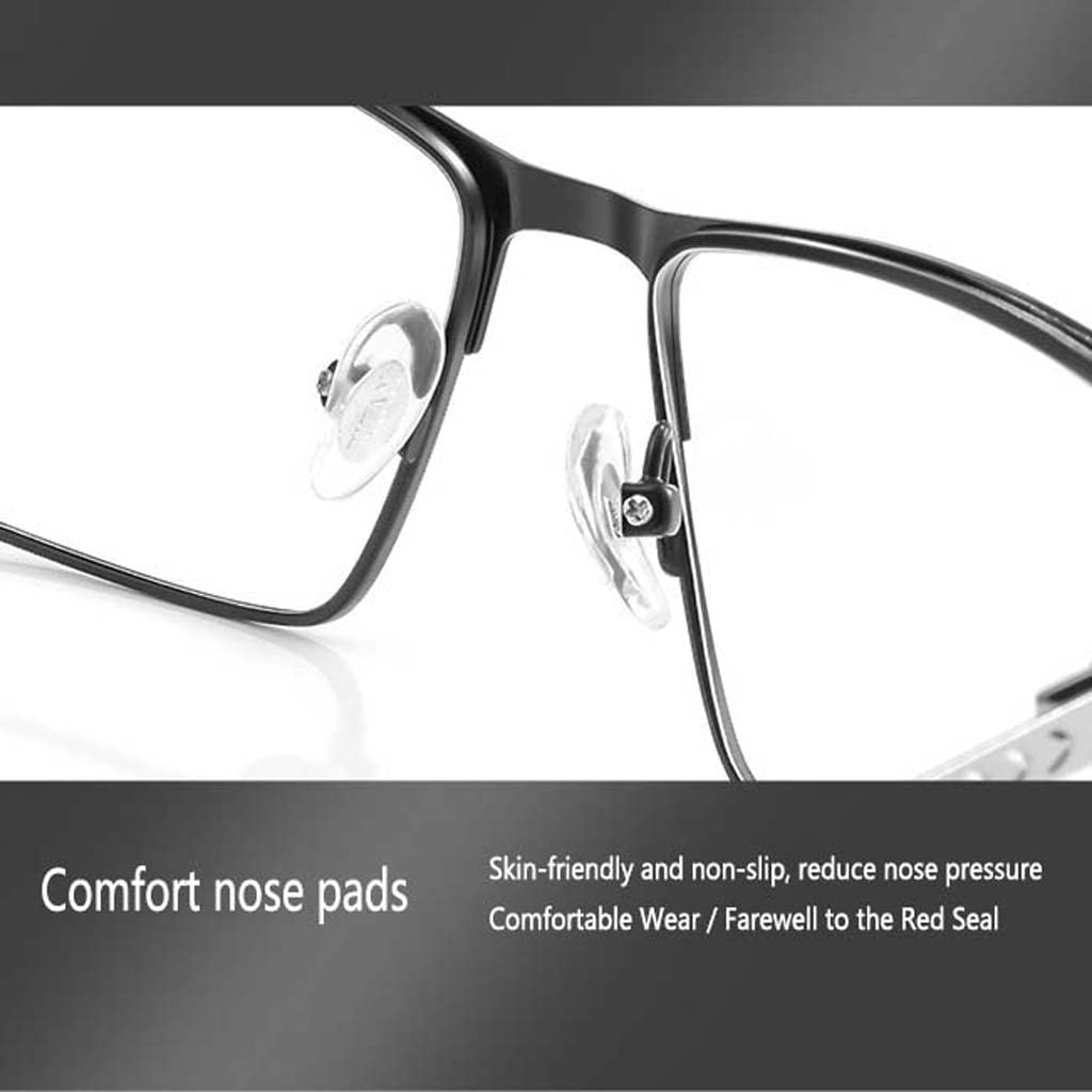 Herren-Lesebrille mit kleinem Rahmen, Anti-Blaulicht-Lesebrille, rechteckige optische Brille aus Metall, Lese-Molekularlinsen