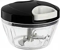 Mini Processador Manual 500ml com 3 Lâminas Inox – Pica, Tritura e Mistura Alimentos – Compacto e Fácil de Usar