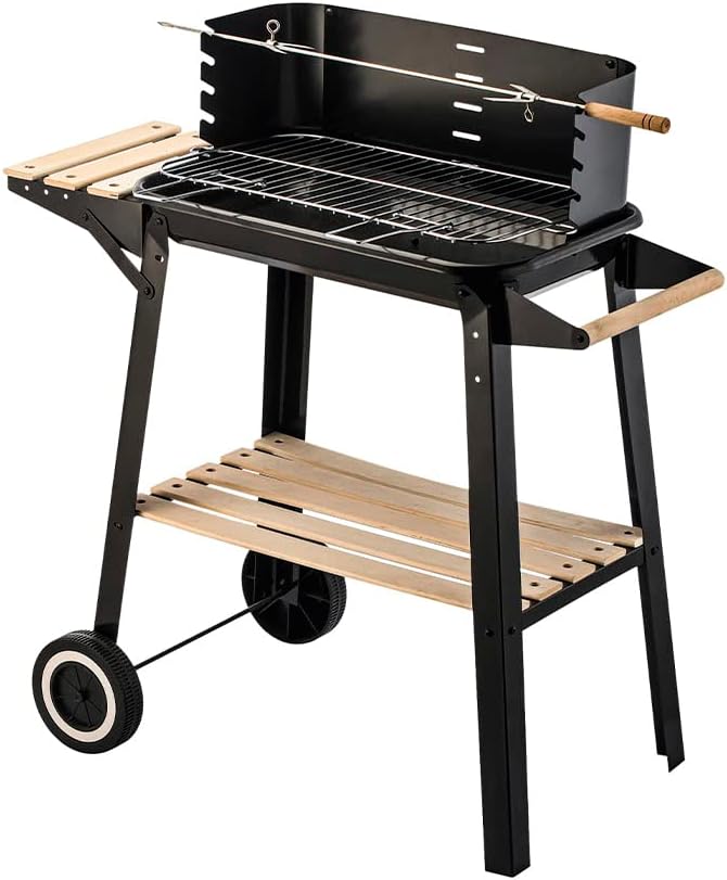 Dc Casa Barbecue a Carbonella Rettangolare con Ruote 83 X45.5 X 87 Cm Bbq Grill Trasportabile,per Vacanze e Campeggio Dc Casa Barbecue a Carbonella Rettangolare con Ruote 83 X45.5 X 87 Cm Bbq Grill Trasportabile,per Vacanze e Campeggio