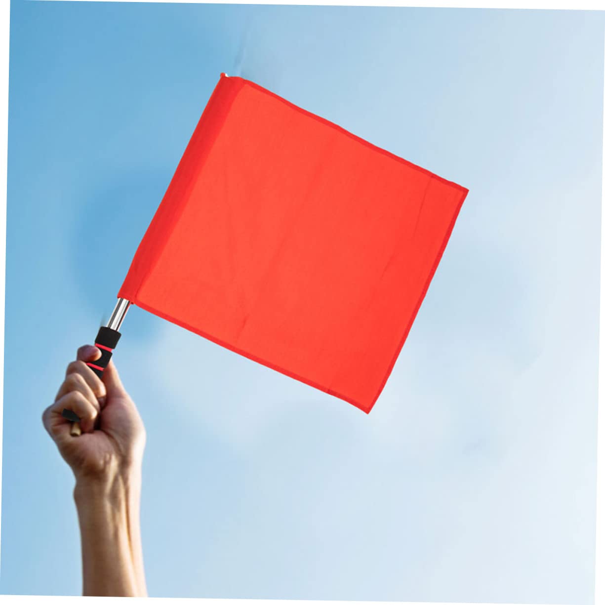 Happyyami 4 Stück Schiedsrichter Fahnen Schiedsrichter Linesman Hand Flagge rote und grüne Sportflaggen Pole Training Zubehör FüR FußBall Volleyball Und Leichtathletik Wettkampf