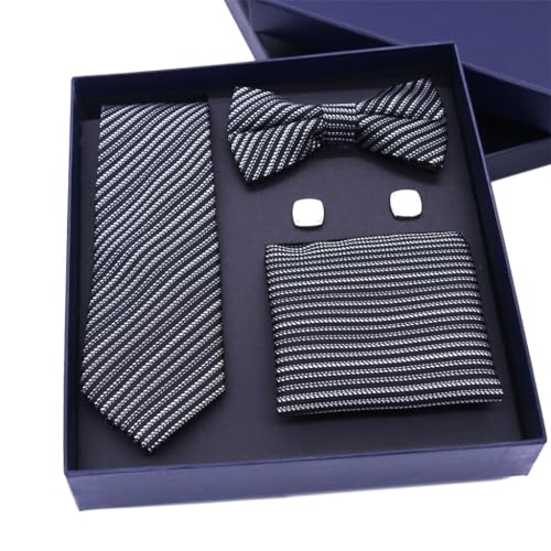 Set de corbata para hombre 4 piezas poliéster