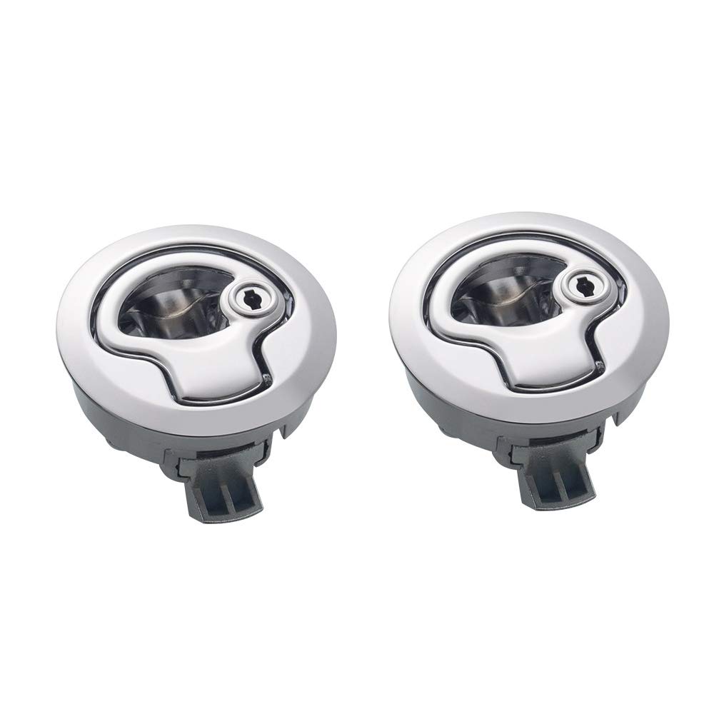 379-2PCS Flush Pull Hatch Latch Lock PA-6 Insert with Keys for Boat Marine Hardware