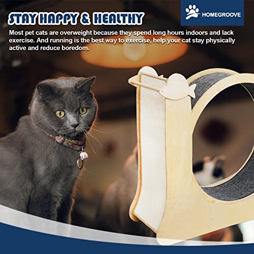 Image of homegroove Cat Wheel, Upgraded Cat Wheels for Indoor Cats, 43.3 inch W Cat Exercise Wheel Treadmill for Kitty's Longer Life, Large Cat Running Wheel for Fitness Weight Loss