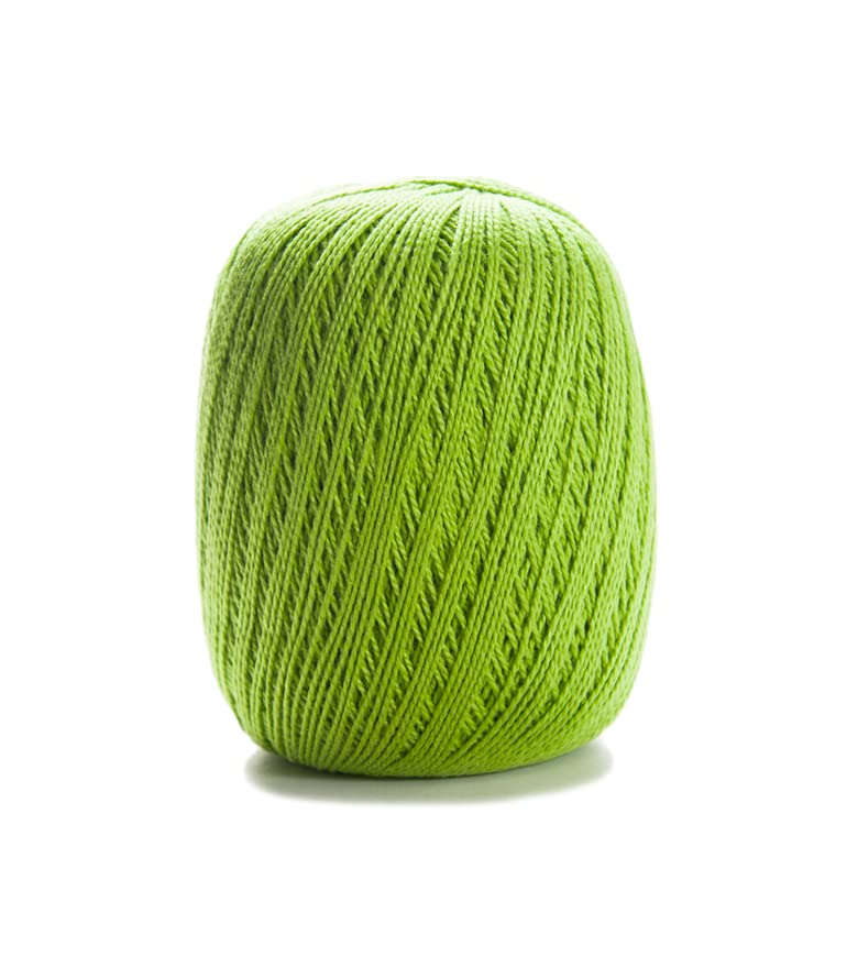 Image of CIRCULO Anne Yarn for Crocheting & Knitting, 100% Mercerized Brazilian Virgin Cotton, Soft Fingering Weight, 547 Yds, 5.19 Oz - Color 5203 Greenery