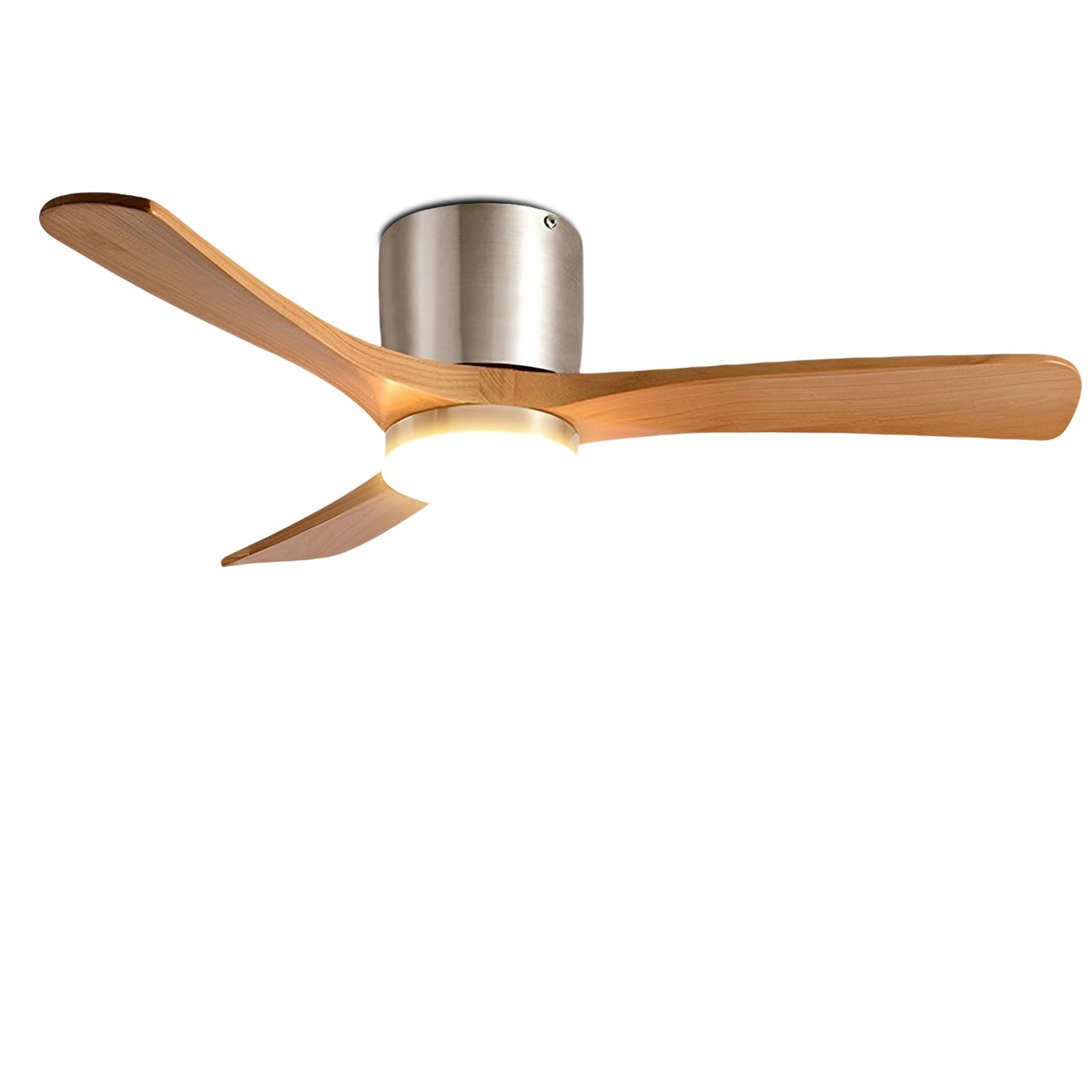 HXYSXHJUO Wood Ceiling Fan with Light Vintage Quiet Fans Dimmable LED for Bedroom Dining Room Living Modern Smart Remote/APP/Voice Control