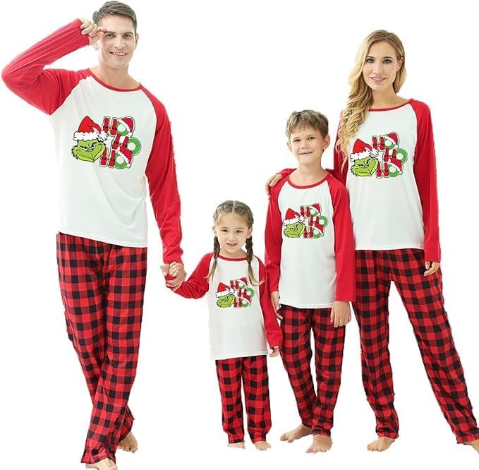 Weihnachts Pyjama Familie Set für Damen Herren Jungen,Weihnachten Schlafanzug Langarm Oberteil und Unterteil Weihnachtsbaum Fun-Nachtwäsche(LMG...