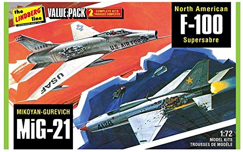 Maquette d'avion F-100 et MiG-21 Lindberg HL432 pour diorama Vietnam