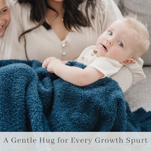 Image of SARANONI Bamboni Luxury Baby Blanket | Cozy & Soft Plush Receiving Blankets | Perfect for Girls & Infant Baby Boy Blankets | Nautical Blue - 30 inch x 40 inch