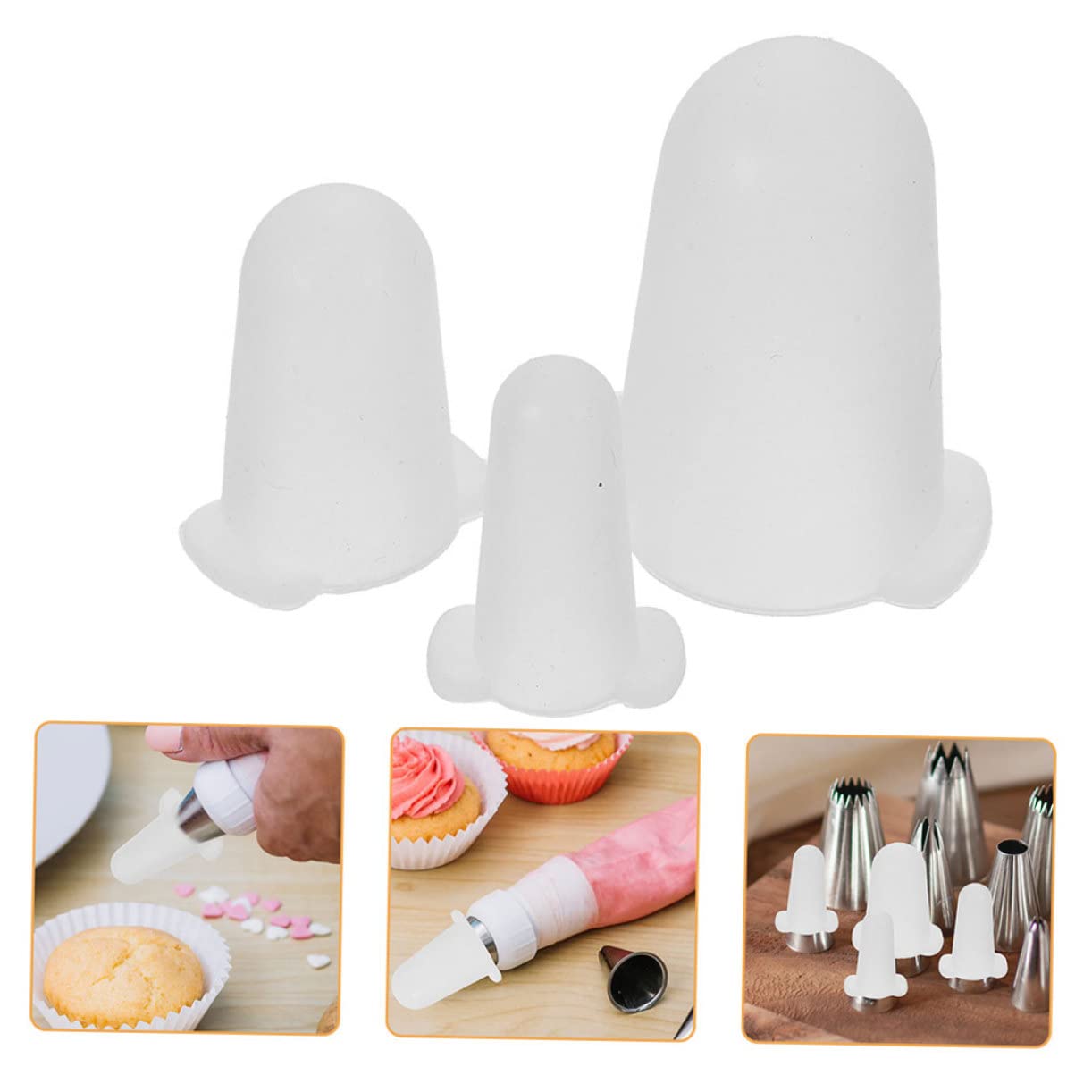 GALPADA Blanc Capuchon pour Douille à Pâtisserie 6 Pièces Silicone