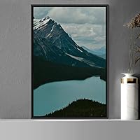 Framed Canvas Mountain Lake View Global Landscape Mountain Multicolor Photography Relax/Calm - 16x24 inches