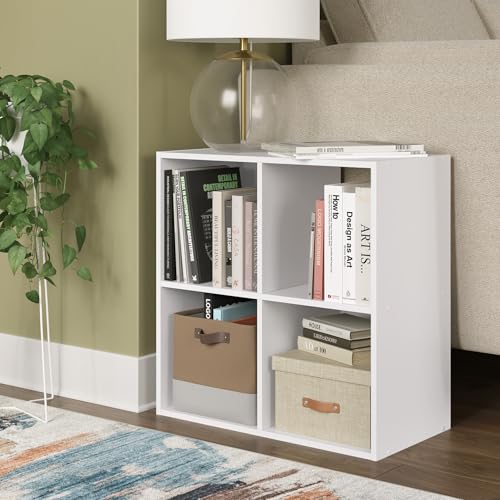 Signature Design by Ashley 4 Cube Storage Organizer, White Bookshelf - image 5