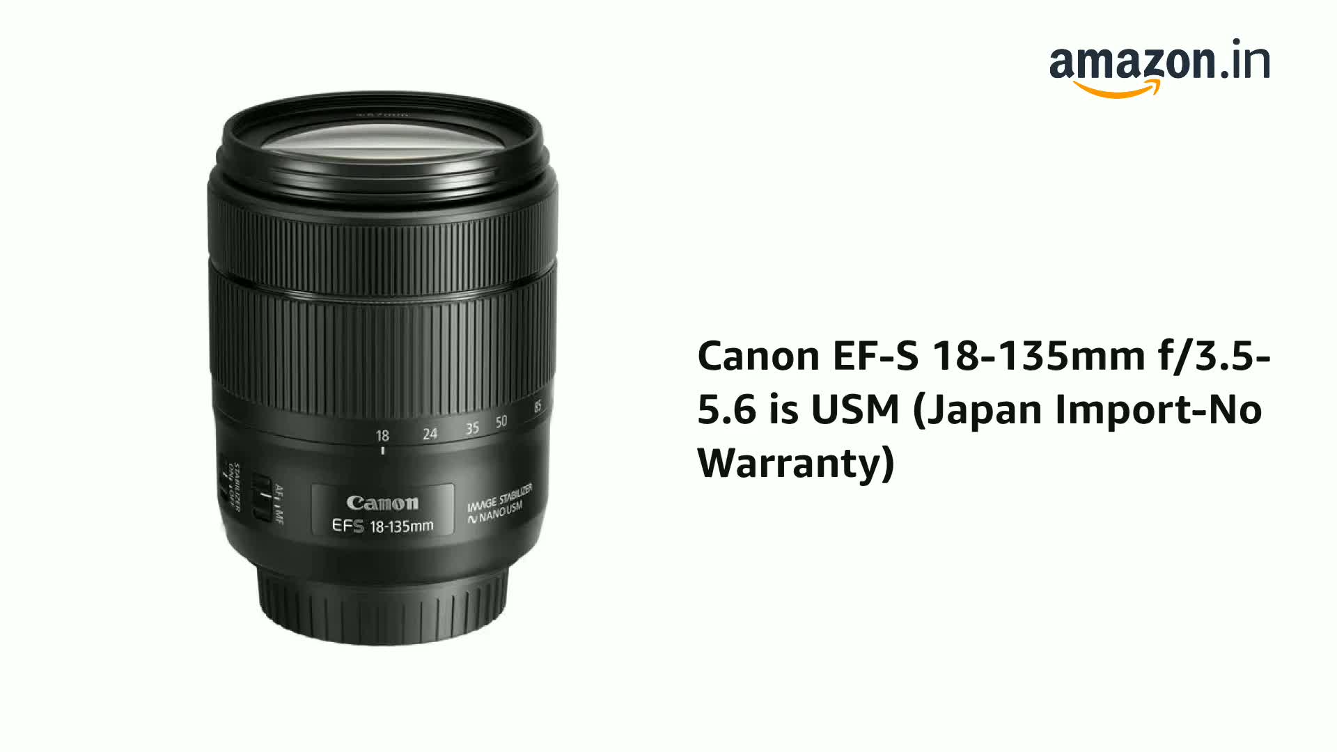Canon EF-S 18-135mm f/3.5-5.6 is USM (Japan Import-No