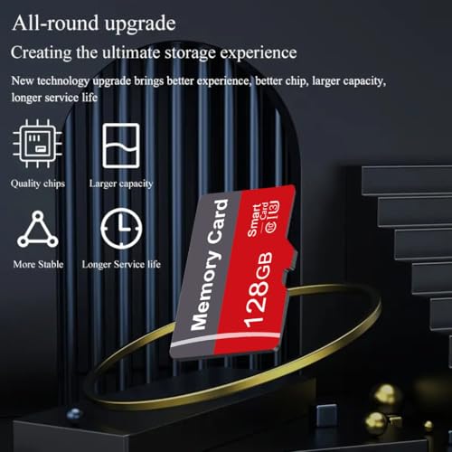 Image of 2 Pack Memory Card 128GB with Adapter, High Speed TF Card, UHS-I C10 A1 Memory TF Card for Tablet /Mobile Phone /Camera /Car Audio /Game Console (128, GB)