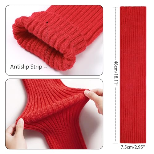 Image of Pleneal Leg Warmers for Women 80s Y2k, Ribbed Knit Long Socks LegWarmer
