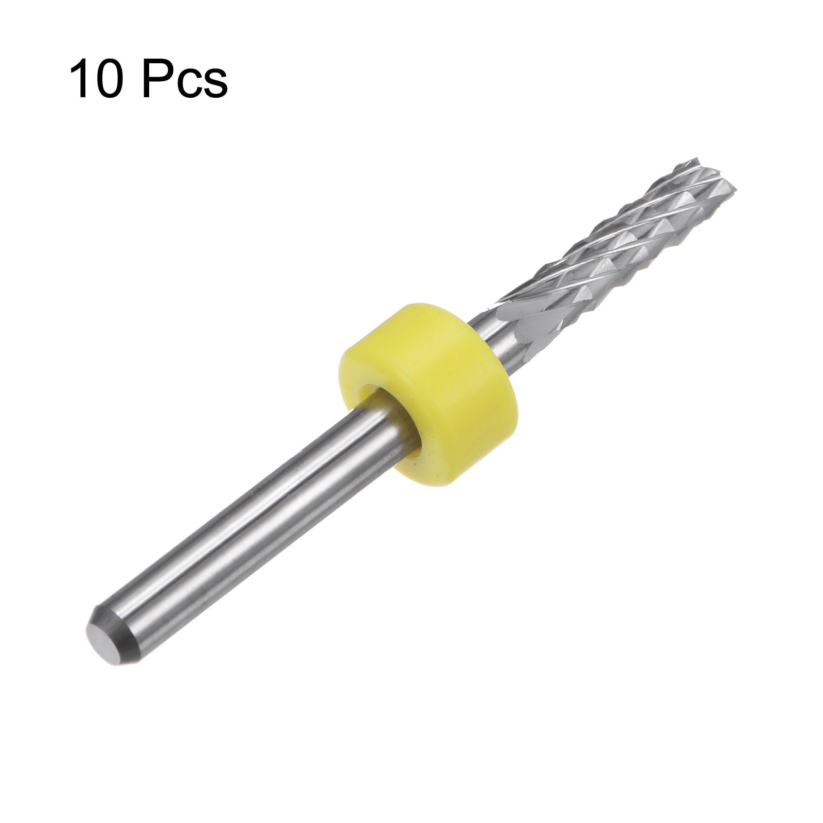 QUARKZMAN 10Pcs Embouts de Fraise 3mm en Carbure de Tungstène pour Fraiseuse CNC, Outils de Gravure pour Circuit Imprimé, Machine de Fraisage du Bois, Queue Droite de 1/8 Pouce
