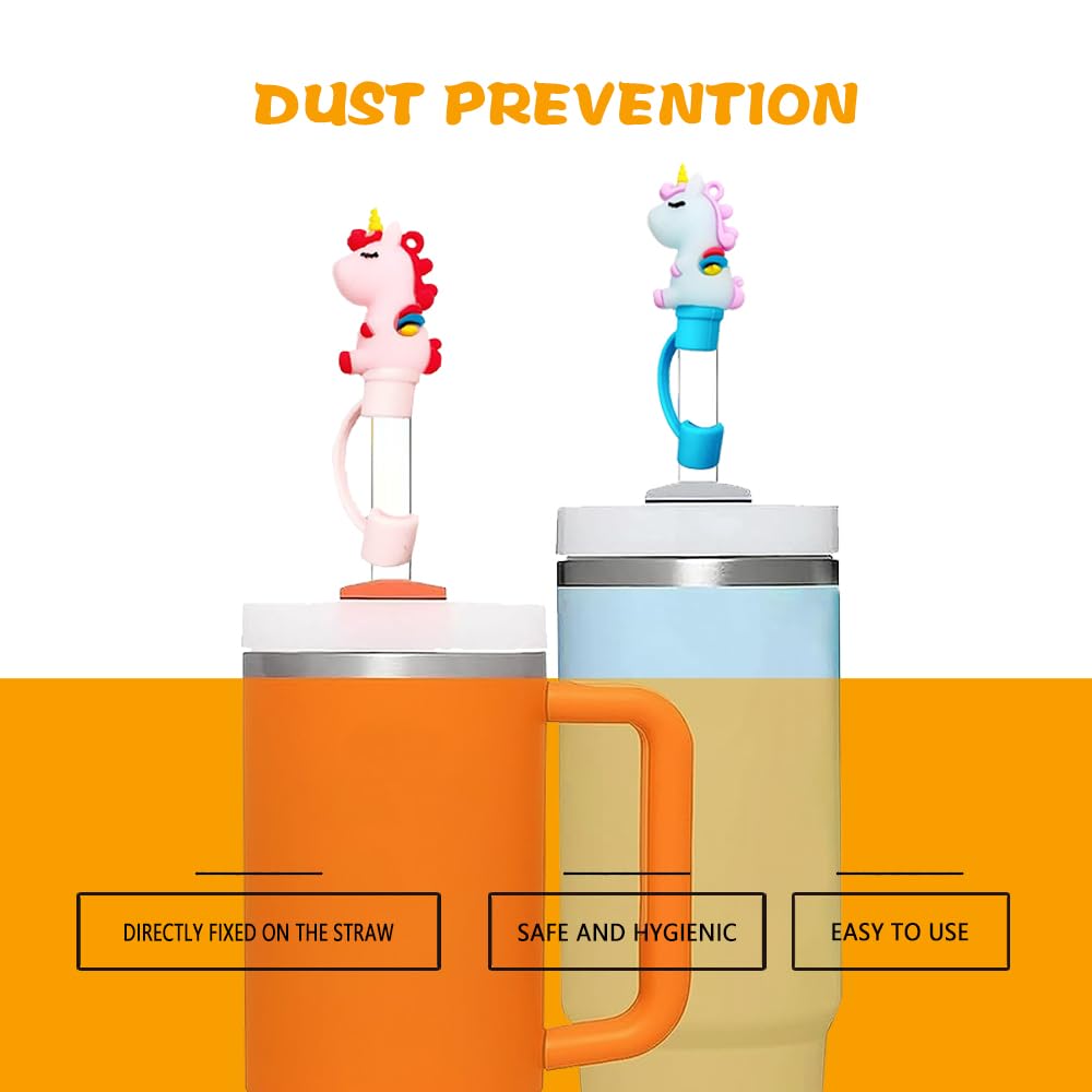 4 Pack Straw Covers Toppers for Stanley Cups 30&40 Oz Tumbler Compatible with 9MM-10MM Straw,Reusable Straw Tips Protectors for Yeti Cup Silicone Straw Cover