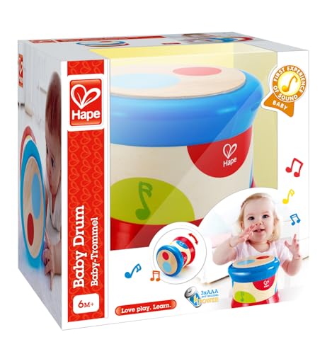 Hape Baby Drum | Colorful Rolling Drum Musical Instrument Toy for Toddlers, Rhythm & Sound Learning, Battery Powered (E0333) by Hape - Image 5