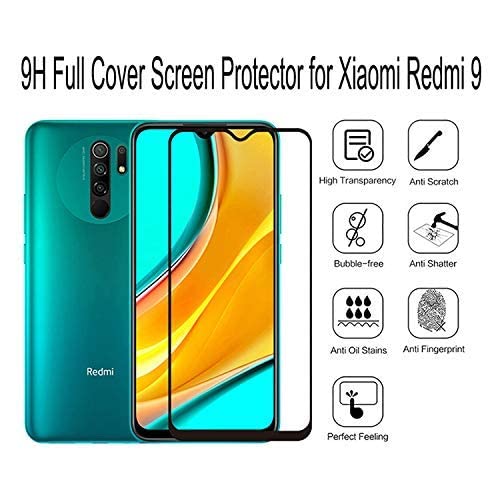 Image of STP FEEL� Glass Screen Protector Designed For Xiaomi REDMI 9 (6.53 inch) [Edge to Edge Coverage] HD Clear, Bubble-Free, Anti-Scratch Full Protection Durable Tempered Glass - Black, Pack of 1