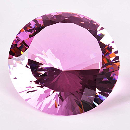 Image of Crystal Glass Diamond Shaped Decoration, Pink 60mm Jewel Paperweight,Gift Decoration Idea for Christmas, Thanksgiving (Please Identify Our Brand YARR Store)