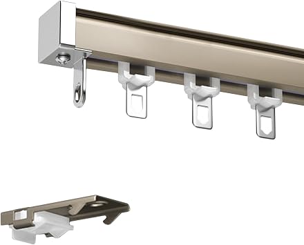 Ceiling Curtain Track Set - Heavy-Duty Curtains Rails Room Divider Metal Curtain Rails - Quiet And Smooth, For Privacy Living Room Bedroom Drop Ceiling Shower-Ceiling Track System