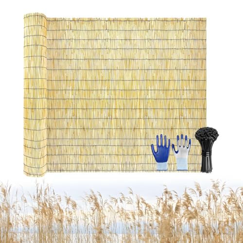 Generisch Sichtschutzmatte Balkon Sichtschutz Wetterfest Bambus Sichtschutz Gartenzaun 30 40 50 60 70 80 90 100 120 140160 180 190cm Hoch Bambusmatte Natürlicher Schilfrohr