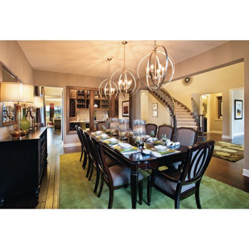 Image of Equinox Collection Silver Six-Light Luxury Hanging Pendant Light