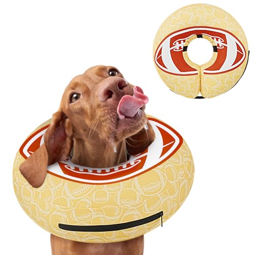 Image of Inflatable Dog Cone Collar to Stop Licking, Soft Neck Donut Collar After Surgery, Adjustable Recovery Cone for Small Medium Large Dogs (Rugby,XL)