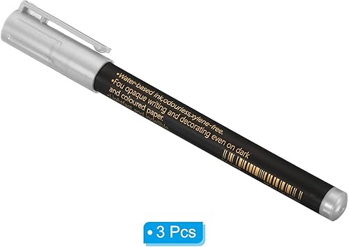 Miniatura 3 de PATIKIL Rotuladores metálicos, paquete de 3 rotuladores de pintura de punta media, marcadores artísticos para álbum de fotos de manualidades, tono