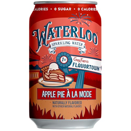 Image of Waterloo Sparkling Water, Apple Pie A La Mode Naturally Flavored, 12 Fl Oz Cans (Pack of 12) - Zero Calories and Zero Sugar or Sweeteners