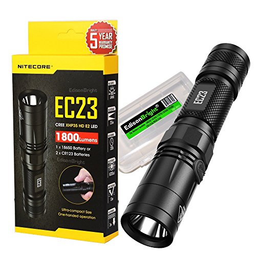 EC23 Hochleistungs-LED-Taschenlampe, 1800 Lumen, inkl. EdisonBright BBX3 Akku-Tragetasche