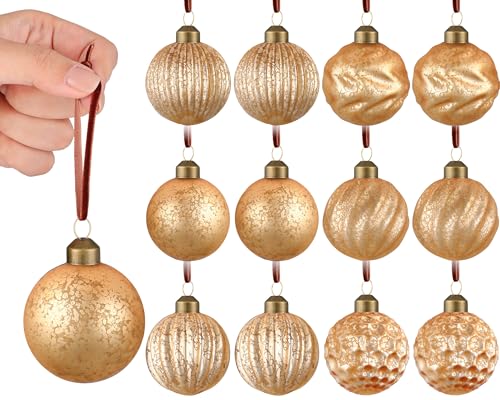 12 Pcs Vintage Mercury Glass Christmas Ball...