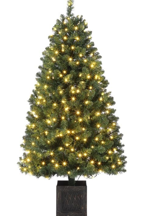 145 cm künstlicher Weihnachtsbaum mit 300 Lichtern, 8 Modus Warmweiß...